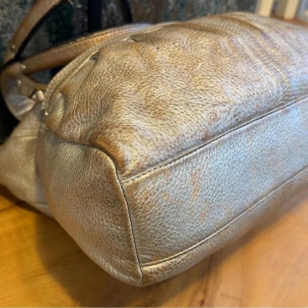 B. Makowsky Vintage Y2K Metallic Leather Shoulder Bag